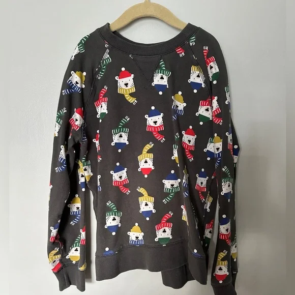 Christmas Holiday Boys Size 10 Sweatshirt with festive polar bears - Picture 2 of 8